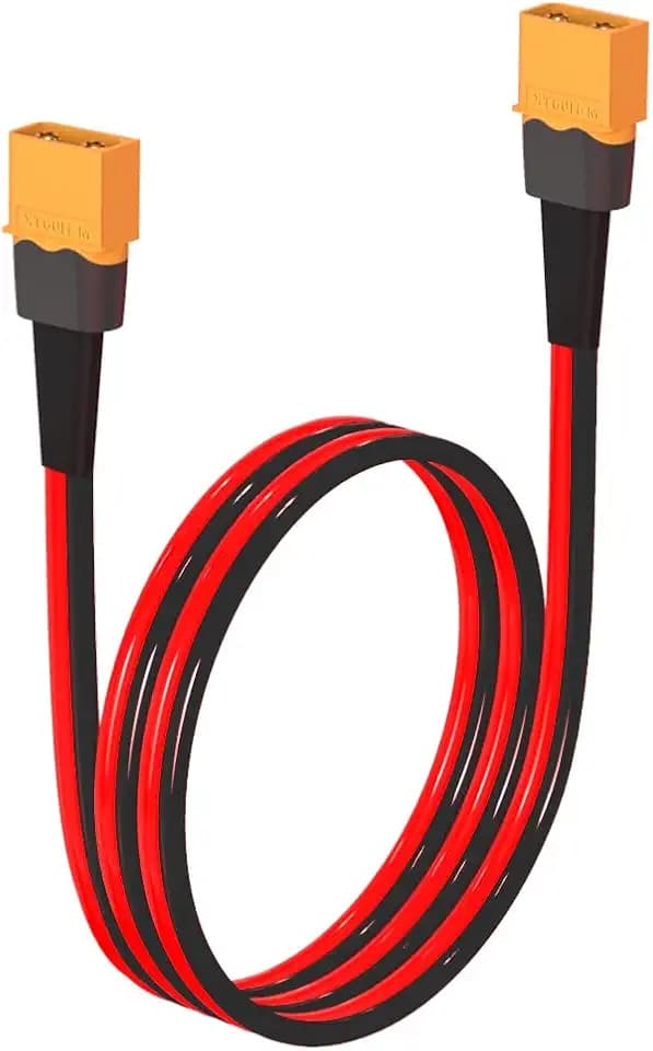ELFCULB XT60 Male to Male Extension Cable 10AWG 2FT for Power Use