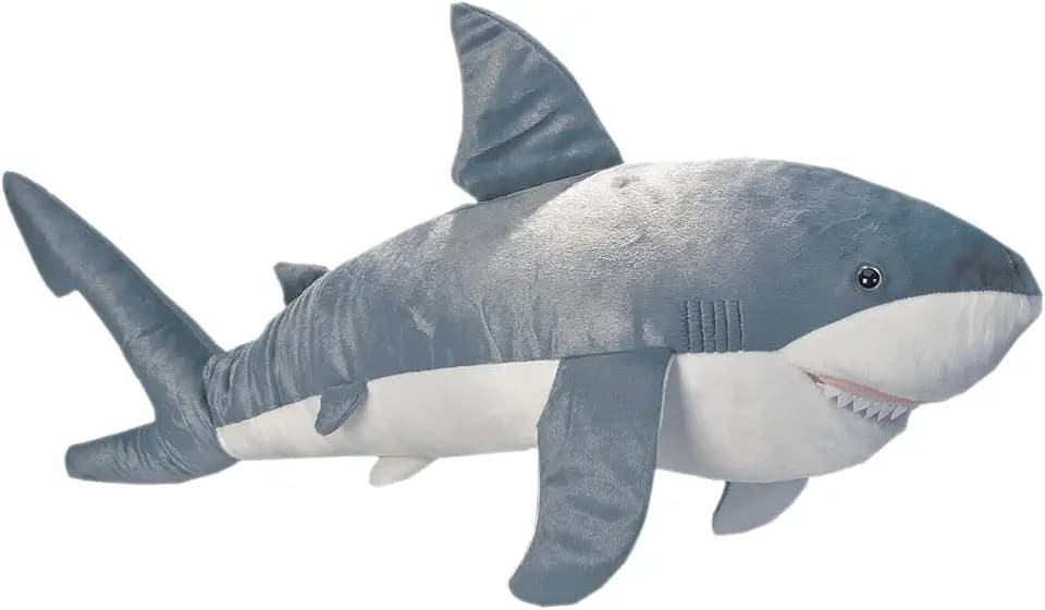 Wild Republic Cuddlekins Jumbo Great White Shark Stuffed Animal - 30"