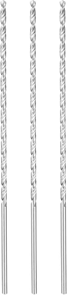 HARFINGTON 3pcs Twist Drill Bit 3.5mm Dia 200mm (7.87") Extra Long High-Speed Steel Spiral Jobber Drill Bits Fully Ground Drilling Tools for Wood Plastic Aluminum Thin Metal Sheet