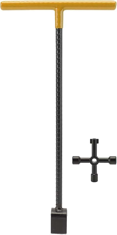 Hydrantenschlüssel, Wasserz?hlerschlüssel, 16 Zoll T Griff, 4 Multifunktionsschlüssel, Bordstein-Hauptwasserabsperrventil, Installateur, Bauarbeiter, Notfall, Privathaushalt