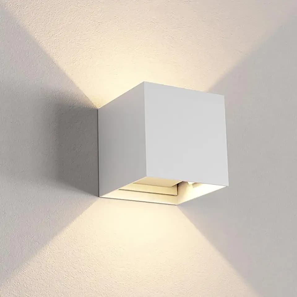 Wandleuchte Innen Außen 12W, LED Wandleuchten Modern 3000K Warmweiß Wandlampe IP65 Wasserdicht Wandleuchte Winkel Einstellbarer Licht für Wohnzimmer Flur Hotel