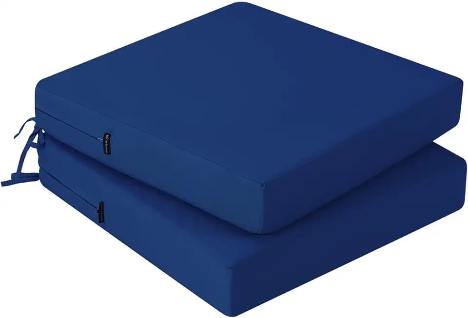 idee-home Outdoor Chair Cushions Set of 2, Waterproof Outdoor Seat Cushions