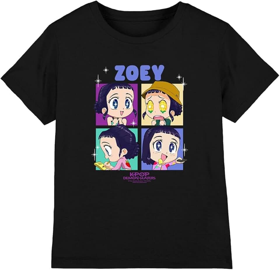 KPop Demon Hunters Unisex Kinder Kpop Demon Hunters - Huntrix Zoey Chibi Boes Kids T Shirt T-Shirt