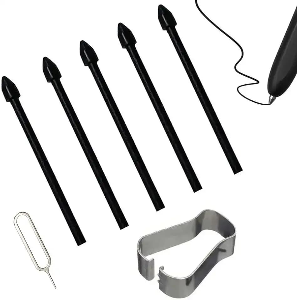 Ersatzspitzen für Samsung Galaxy Tab S8 / S8+ Plus /S8 Ultra / S9 / S9+/ S9 Ultra/ S9 FE Touch Stylus S Pen mit Pinzette, 5 Stück, Schwarz