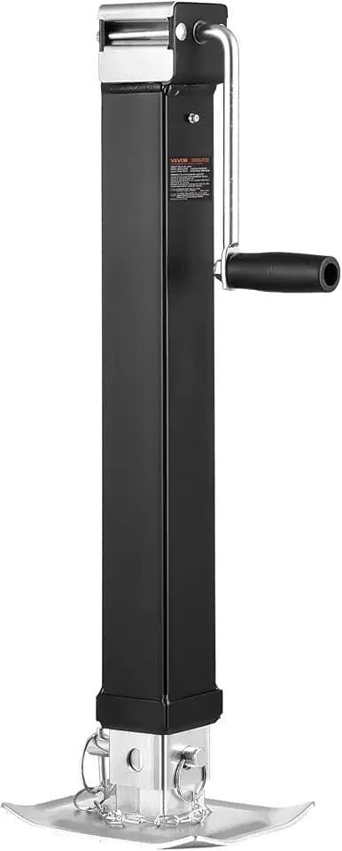 VEVOR 8000lbs Heavy-Duty Square Direct Weld on RV Jack, 15-1/4 Inches Lift, Adjustable Drop Leg, for Lifting RV, Horse, Utility, Yacht Trailers, TJD-7000S