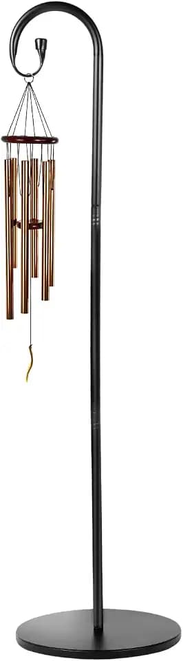 Sekcen 63” Wind Chime Stand Holder Shepherds Hook Stand with Base Indoor Outdoor