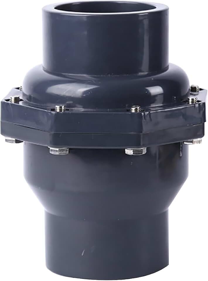 Swing Check Valve Non-Return Check Valve PVC Double Union Solvent Weld Pipe Fittings for Metric Pressure Pipe (DN32 Φ40mm)