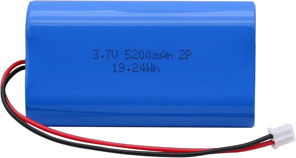 5200mAh 3,7V Li-Ion Akku wiederaufladbar mit JST 2.0 PH Stecker, Lithium Ionen Akku-Pack für Bluetooth Lautsprecher, Spielzeug, Elektronik und LED Licht