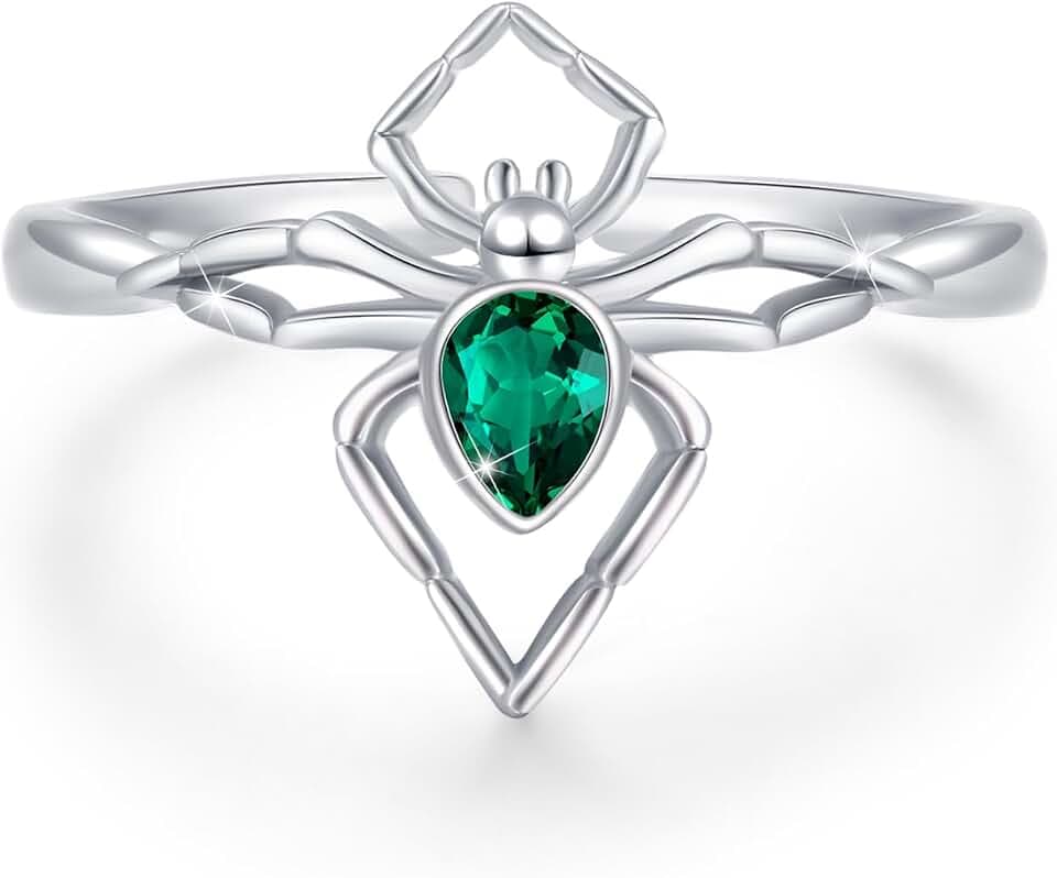 Gothic Spinne Ringe 925 Sterling Silber Halloween Ring Spinne Gothic Offener Ringe Verstellbare Ringe Geschenk Schmuck für Damen