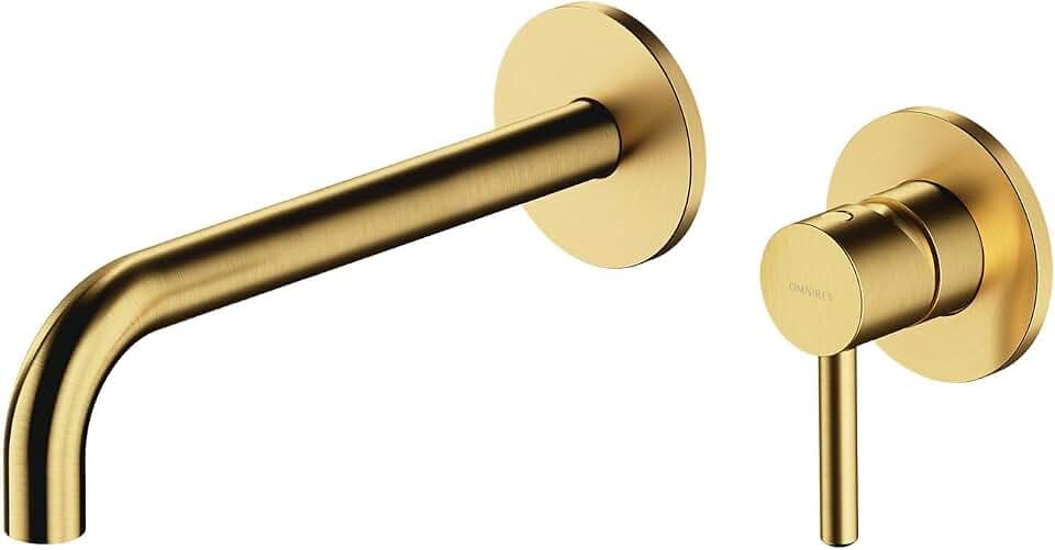 Omnires Y1215HLROBSB Y Unterputz-Waschtischarmatur mit langem Auslauf, Außenelement, Brushed Brass