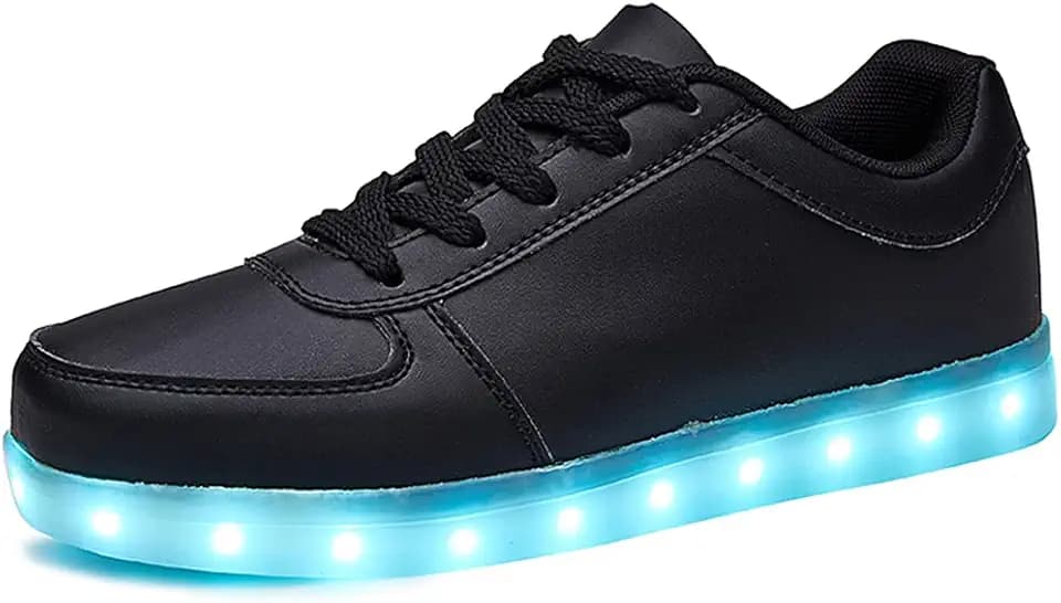 SANYES LED Light Up Shoes for Women Men, Low-Top USB Rechargeable Glowing Sneakers, Luminous Dancing Shoes for Party Sports