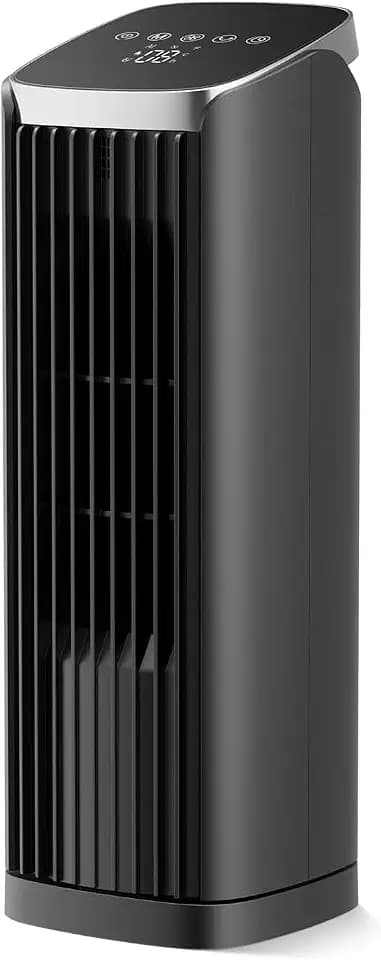 PNTCK Tower Fan for Bedroom, 13.2" Quiet Desk Fan with Remote, 4 Modes 4 Speeds Max 24ft/, 70° Oscillating Table Fan, 12Timer, Bladeless Portable Fan Room Fan for Home Room Office