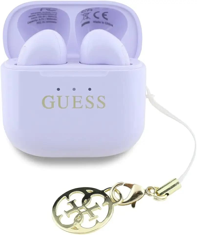 CG Mobile Guess TWS Headphones Glossy Effect Logo and Classic Charm Printed (Lavender)