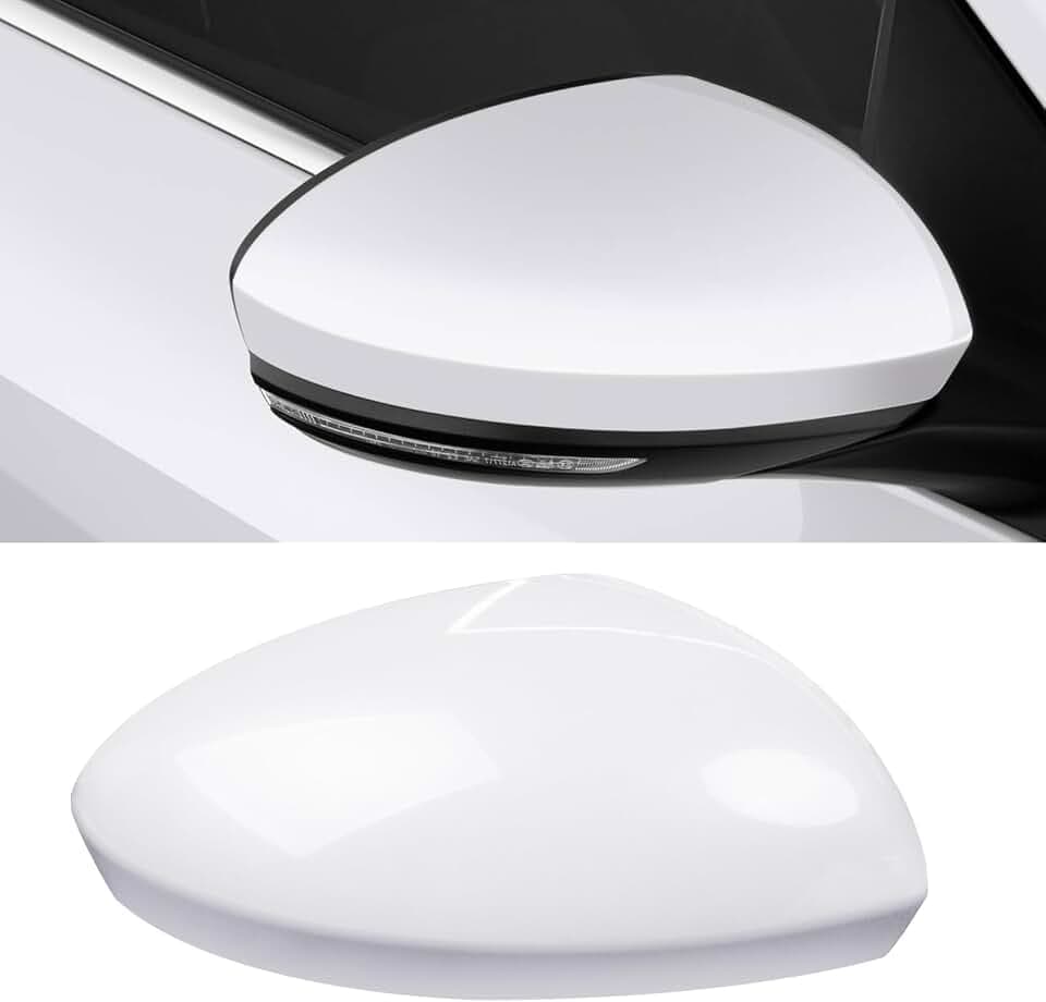 Moonlinks Compatible with Nissan Sentra 2020 2021 2022 2023 2024 Side Mirror Cover Replacement, Pure White Right Passenger Side Clip-on Mirror Cap for Sentra S/SR/SV/Sense/Advance/Exclusive