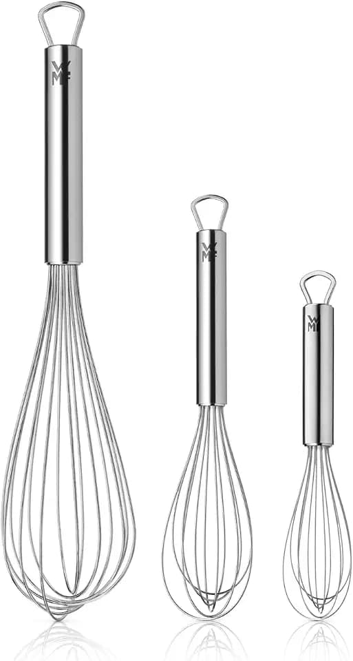 WMF Profi Plus Schneebesen Set 3-teilig, Schneebesen Edelstahl teilmattiert, Rührbesen, Quirl, spülmaschinengeeignet