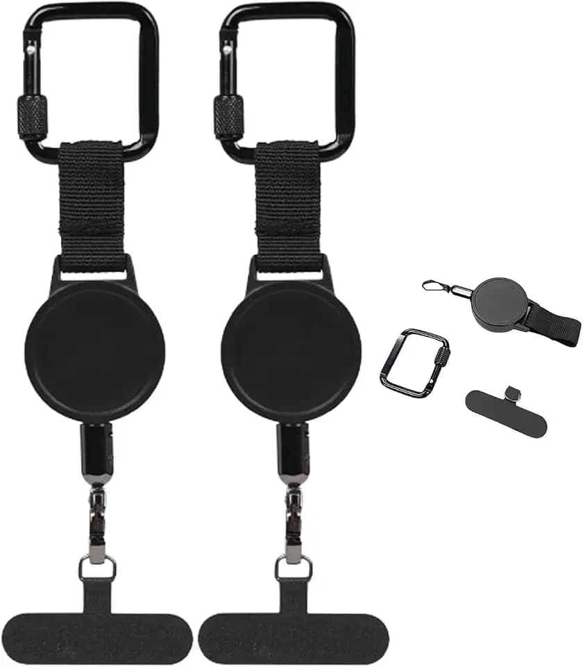 Retractable Phone Tether Skiing,Retractable Phone Lanyard,Outdoor Anti-Theft Retractables Phone Lanyard,Anti Thefts Retractables Cell Phone Tether,Adjustable Anti-Theft Mobile Phone Tethers (2PCS)