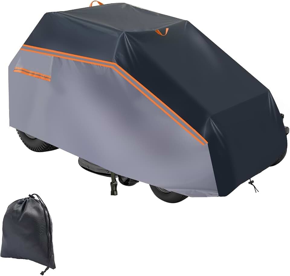 600D Rasentraktor Abdeckung, Aufsitzrasenmäher Abdeckung, Plane, wasserdicht, staubdicht, UV-beständig, Aufsitztraktor Abdeckung Winddicht für alle Jahreszeiten (L201 x B140 x H117cm)