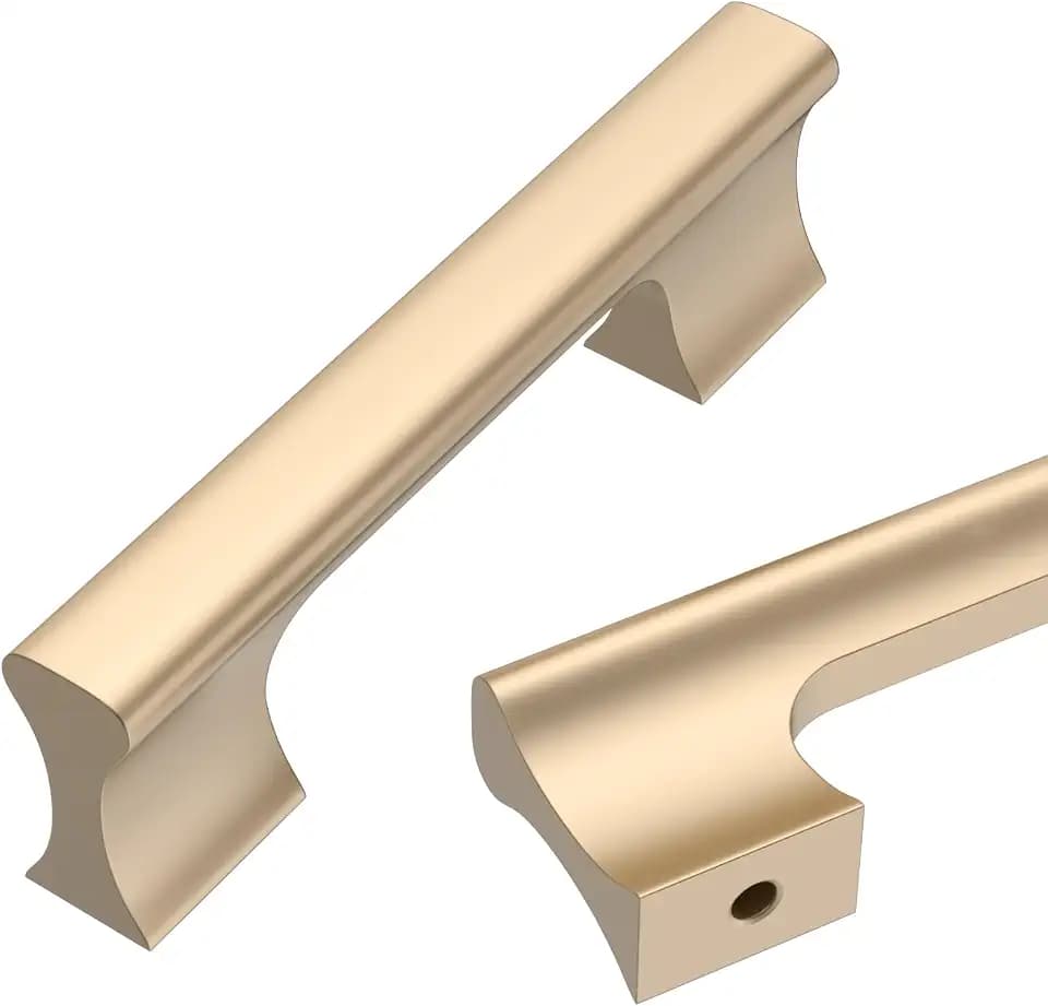 Asidrama 10 Pack 3 Inch(76mm) Champagne Copper Kitchen Cabinet Handles, Cabinet Pulls Kitchen Cabinet Hardware for Cupboard Drawer Pulls