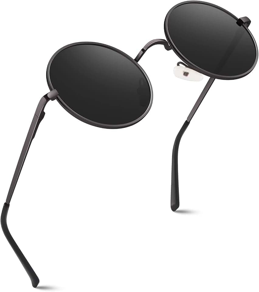 GQUEEN Retro Runde Polarisierte Sonnenbrille Herren Damen UV400 Schutz MEZ1