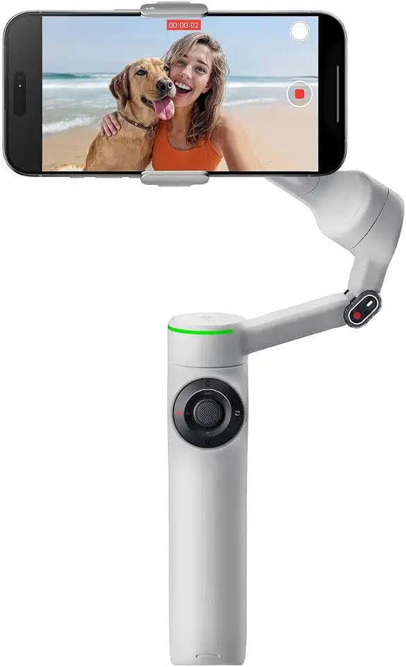 Insta360 Flow 2 Pro Grey - KI-betriebener Smartphone-Stabilisator, Auto-Tracking-Telefon-Gimbal, 200+ App-Tracking mit Apple DockKit, 3-Achsen-Stabilisierung, integriertes Stativ/Selfie-Stick, tragbar