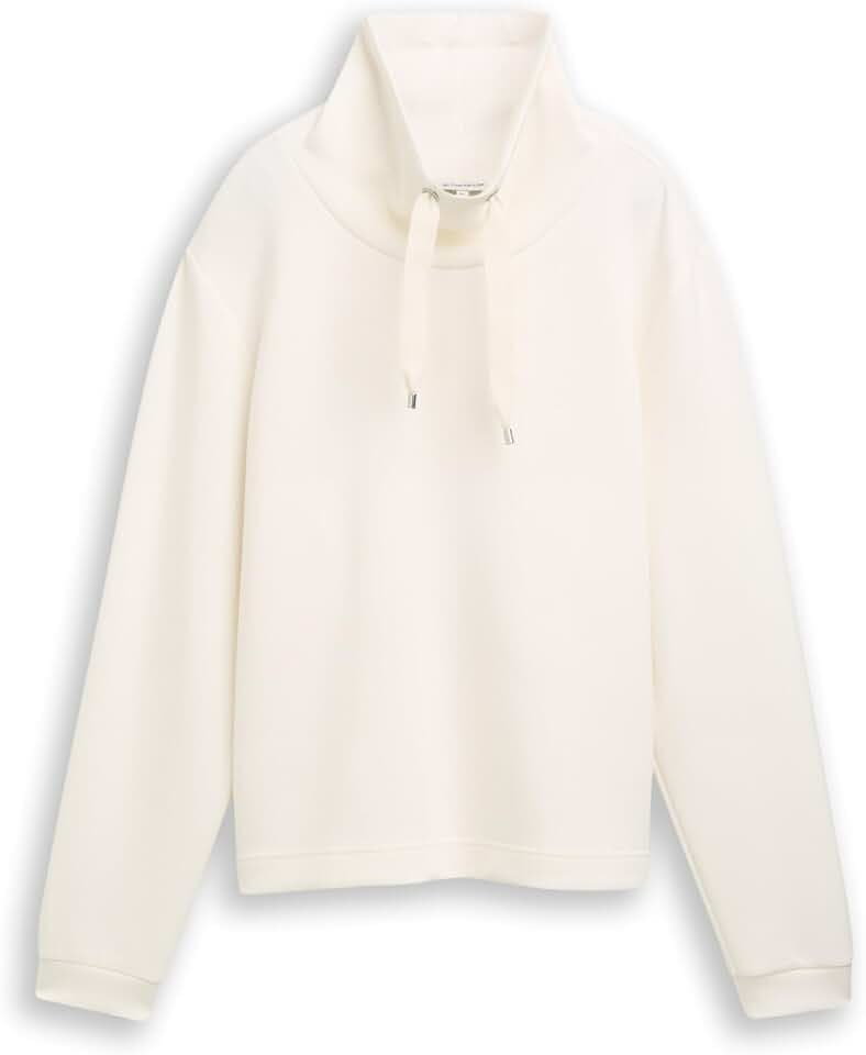 TOM TAILOR Damen 1049025 Scuba Sweatshirt mit Stehkragen
