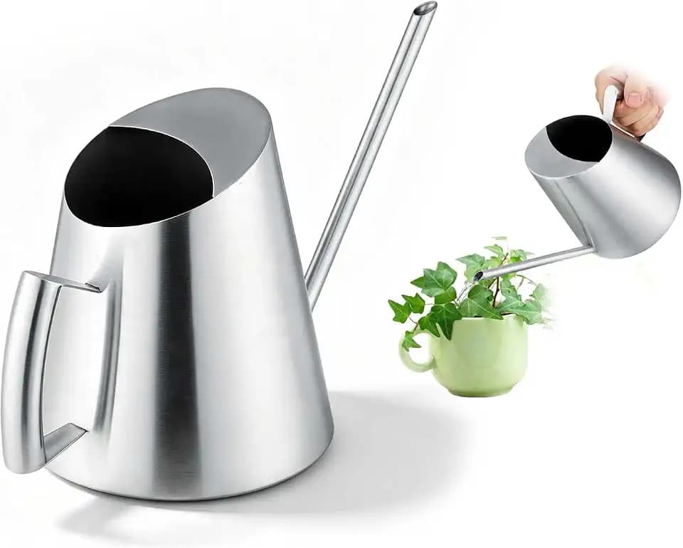 1,5L Liter Gießkanne Mit Langem Ausguss, Kleine Giesskanne Zimmerpflanzen, Edelstahl Haus-Bonsai-Gießkanne Mit Griff, Metall-Garten-Gießkanne Mit Langem Ausguss Für Kleine Topfpflanzen Und Blumen