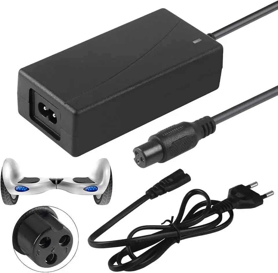 Hoverboard Ladekabel, Ladekabel Hoverboard, 3 Polig 42V 2A, e Scooter Ladekabel, Ladekabel für Hoverboard, e Scooter Ladegerät für Bluewheel Hoverboard, Batterien Ladegeräte für Scooter