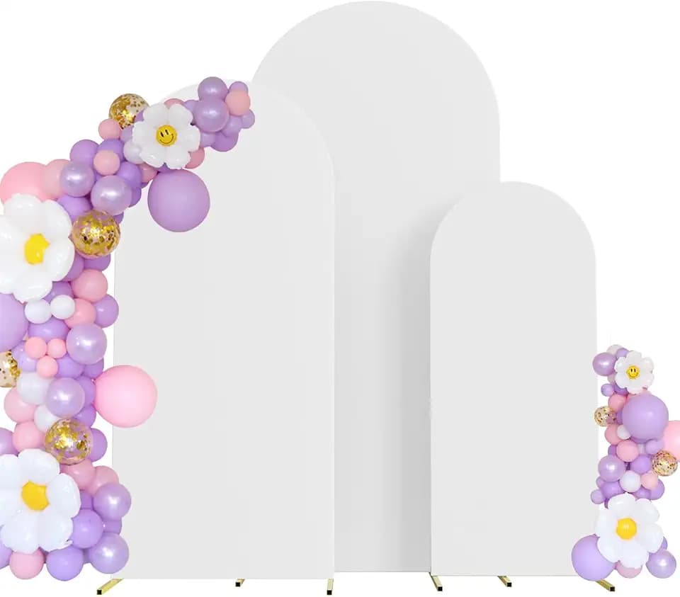 4FT,5FT,6FT White Spandex Arch Backdrop Stand Covers Set of 3