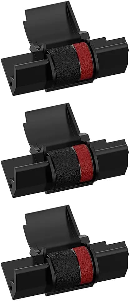 BIGGER Compatible Calculator Ink Ribbon Replacement for IR-40T CP13 MP-12D PR42 Used with Casio HR-100TM HR-150TM HR-170RC, Sharp EL-1750V EL-1801V, Individually Sealed, Black/Red, 3 Pack