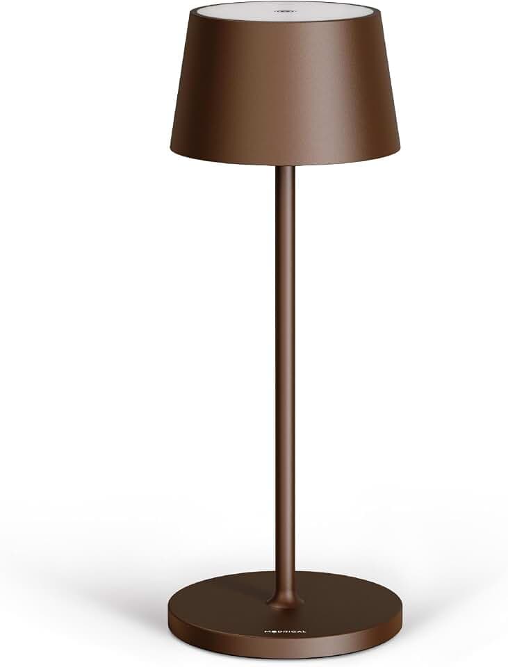 Stilosa 3 XL - Dimmbare LED Akku-Tischlampe IP54 Indoor & Outdoor - Aufladbar - Warme Lichtfarbe - Designer Tischleuchte mit USB-C Port - Bronzefarbe
