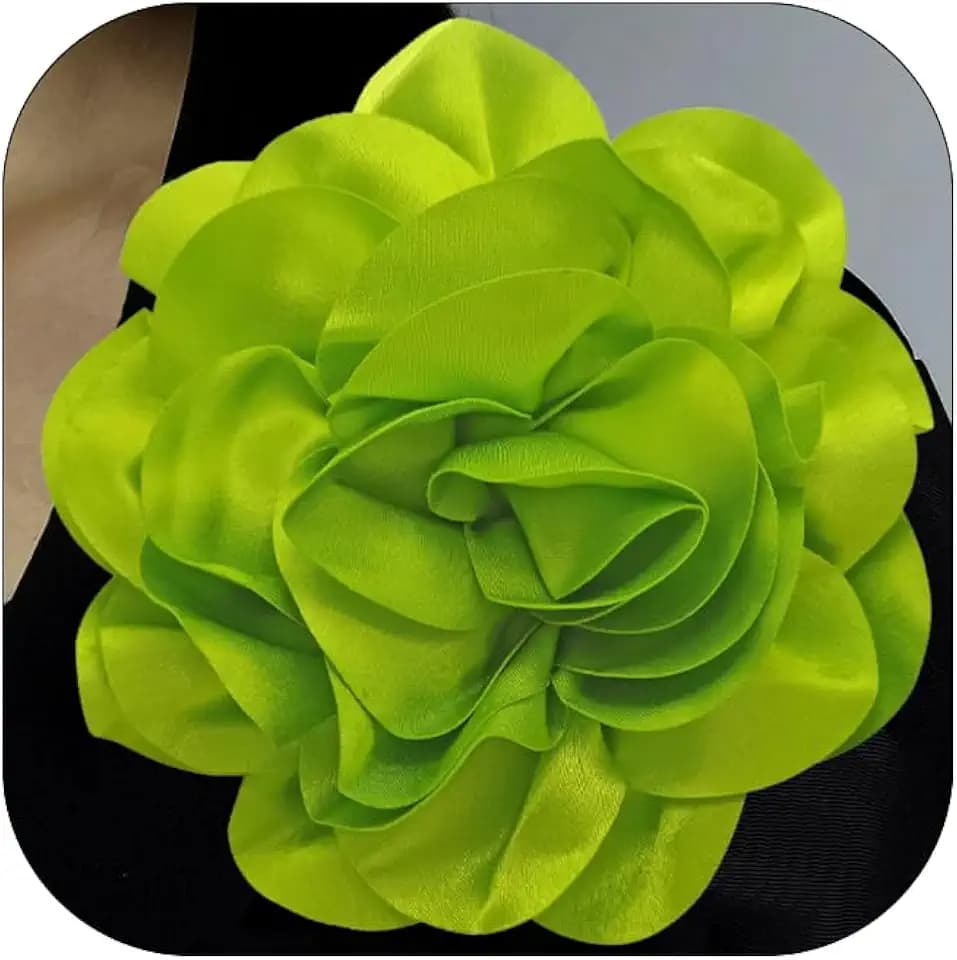 19mm Extra Large Flower Brooches Lapel Pins Dainty Satin Fabric Brooches Big Camellia Flower Brooch Pin for Women Wedding Part Dance Clothes Accessories Jewelry