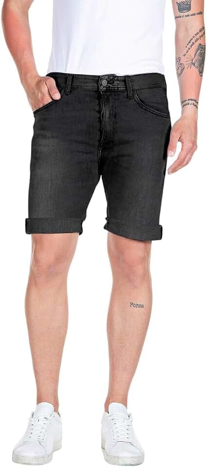 Replay Herren Jeans Shorts RBJ 901 Tapered-Fit mit Comfort Stretch