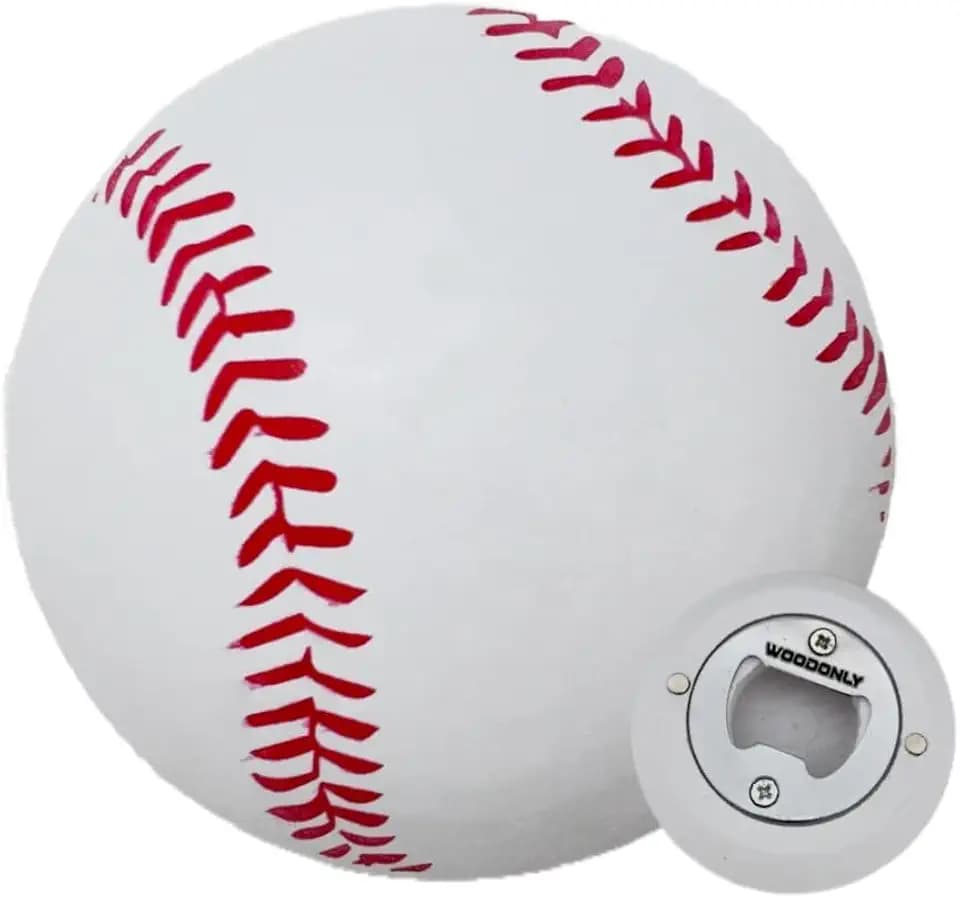 Holz-Kugel-Flaschenöffner mit Magnet – Weihnachten, Geburtstagsgeschenke für Männer, Vater, Ehemann, Großvater, Freund, Heimbar, Holzaccessoires (Baseball)