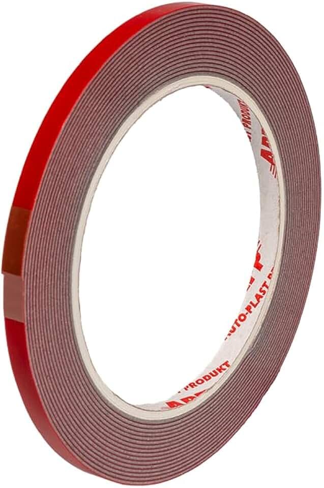 APP Acryl Tape Doppelseitiges Klebeband Extra Stark | Doppelseitiges Wasserdichtes Montageband | Rot | 5m Länge, 6mm Breite