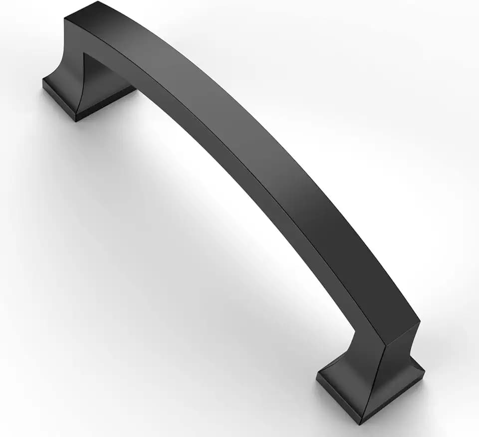 Asidrama 10 Pack 4 Inch(102mm) Hole Centers Kitchen Cabinet Handles, Matte Black Cabinet Pulls Kitchen Cabinet Hardware for Cupboard Drawer Pulls