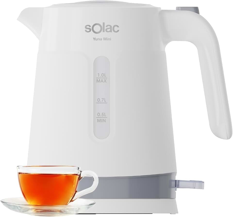Solac – Elektrischer Wasserkocher Yuna Mini, 2200W, 1L, 360°-Basis, Automatische Absc