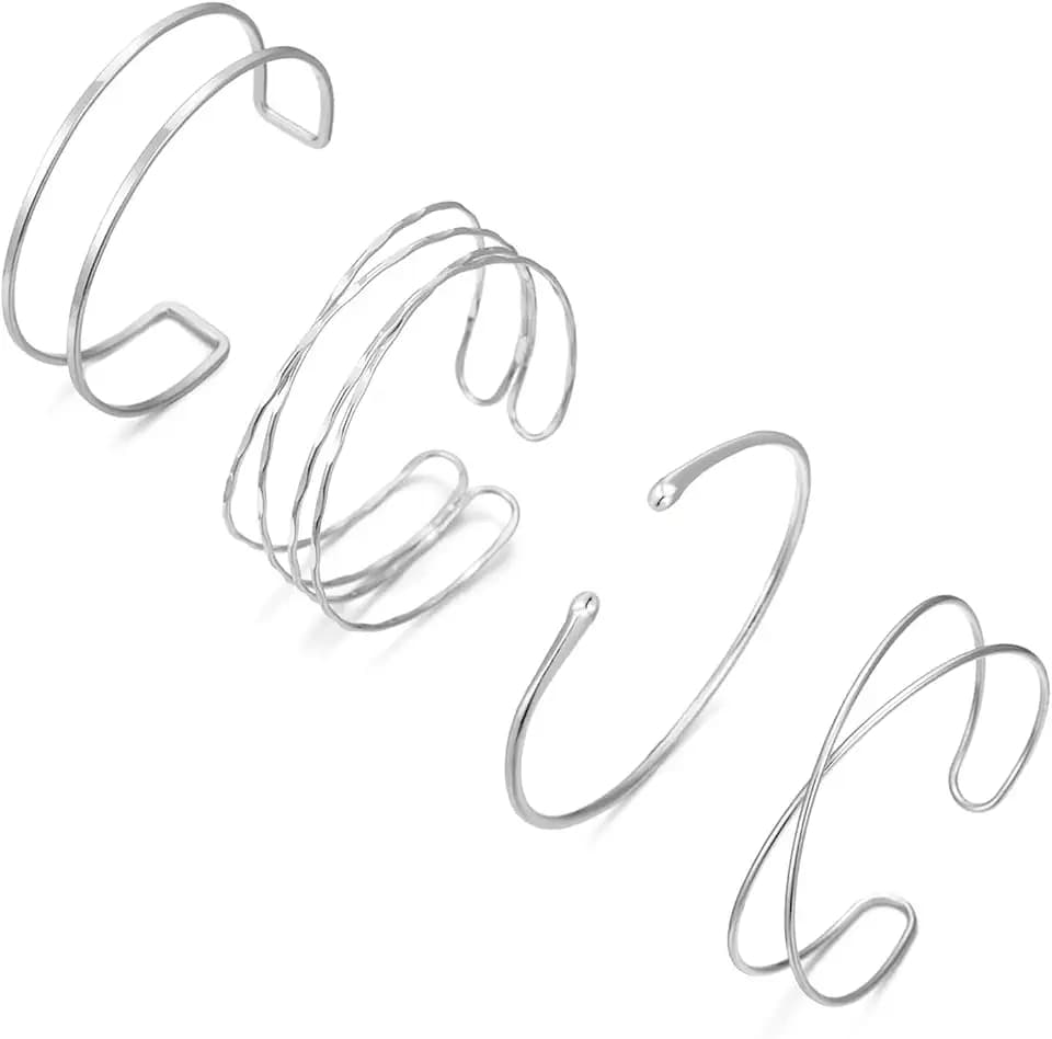 COLOYAN 4PCS Gold Silver Upper Arm Cuff Jewelry for Women