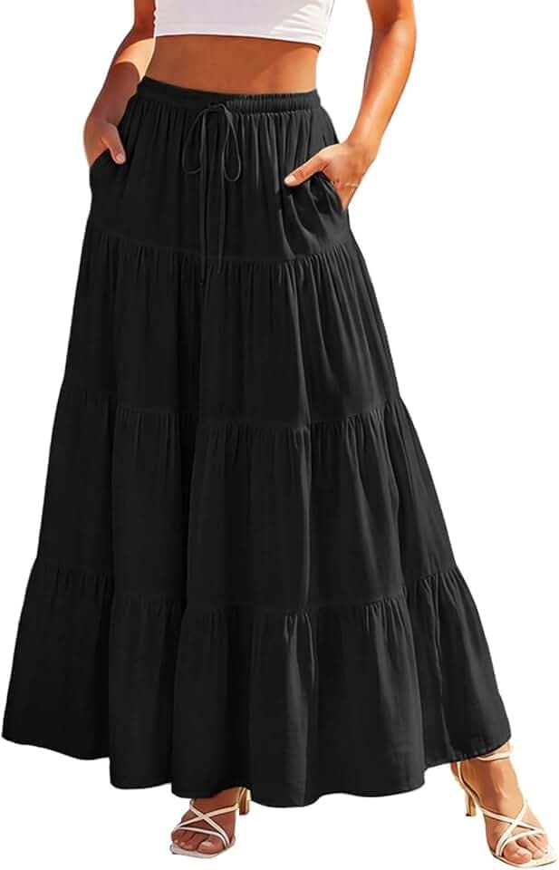Scarlet Darkness Long Skirts for Women Flowy Tiered Renaissance Maxi Skirt