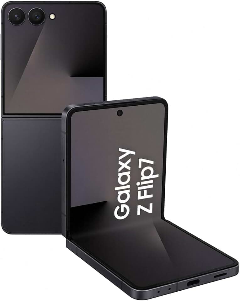 Samsung Galaxy Z Flip7 AI Smartphone mit Galaxy AI, KI-Handy mit Android, Faltbares Design, Infinity Frontdisplay, 50-MP-Weitwinkelkamera, 512 GB, 12 GB RAM, JetBlack, 3 Jahre Herstellergarantie