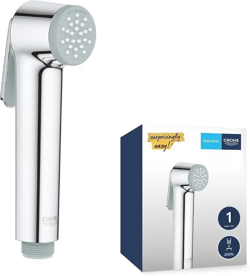 GROHE Vitalio, Bidet-Handbrause für das WC (Dusckopf mit 1 Strahlart, mit Druckknopf, langlebige Oberfläche, leicht zu reinigen), chrom, 26351000