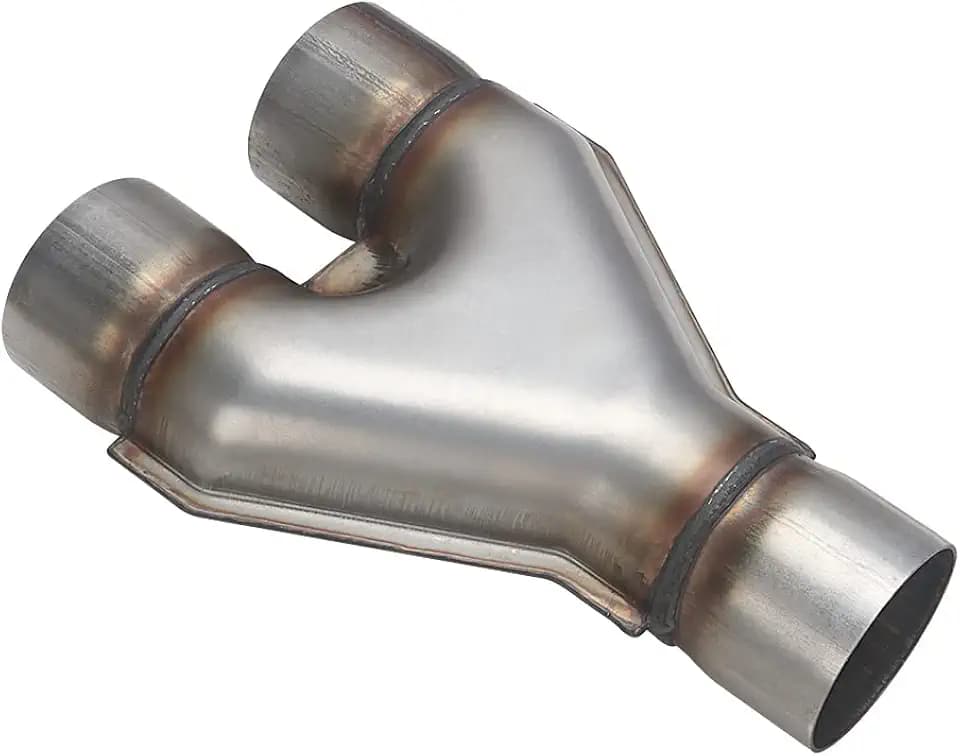 A-KARCK Exhaust Y Pipe 2.5" Inlet, Stainless Steel 10" Long Dual 2.5" Outlet Y Pipe Withstands High Temperatures(Wide-body)