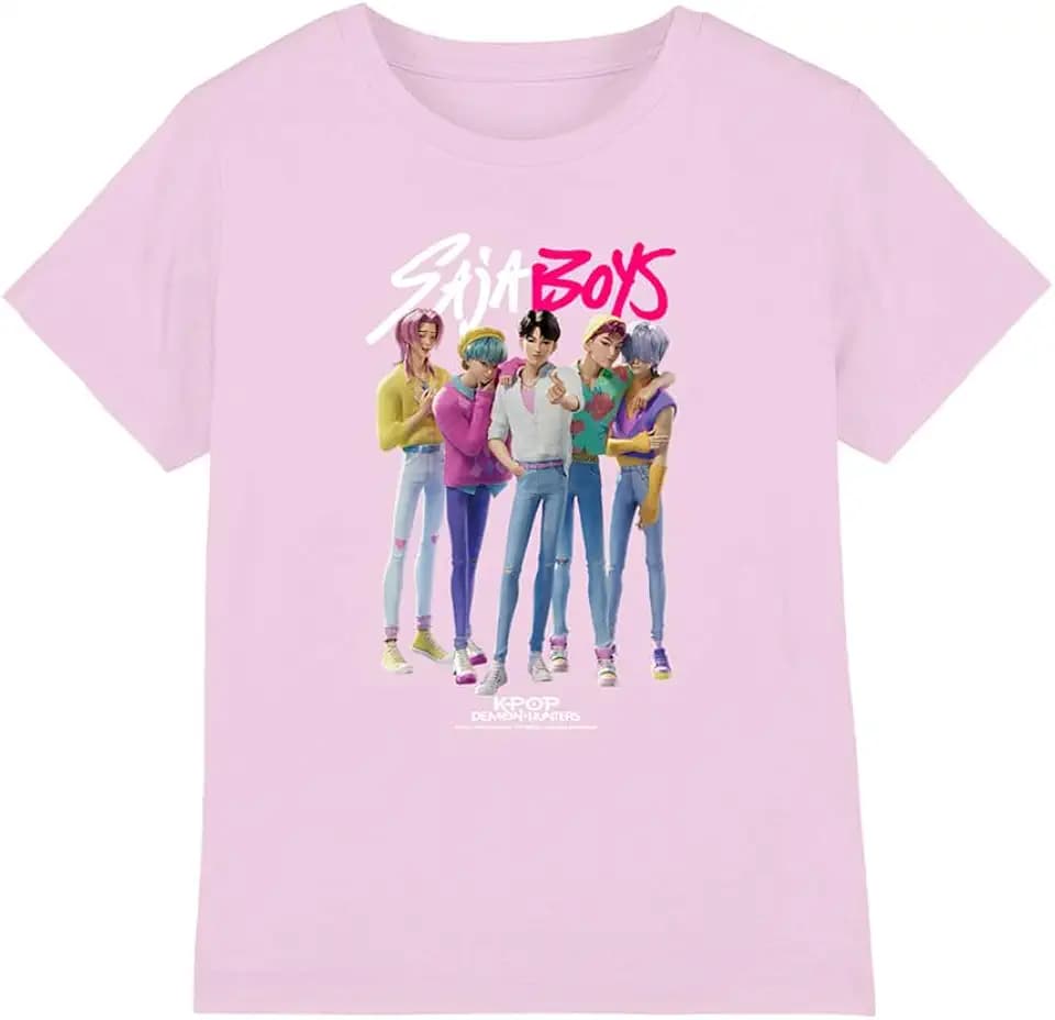 KPop Demon Hunters Unisex Kinder Kpop Demon Hunters - Saja Boys Boy Band Kids T Shirt T-Shirt (1er Pack)
