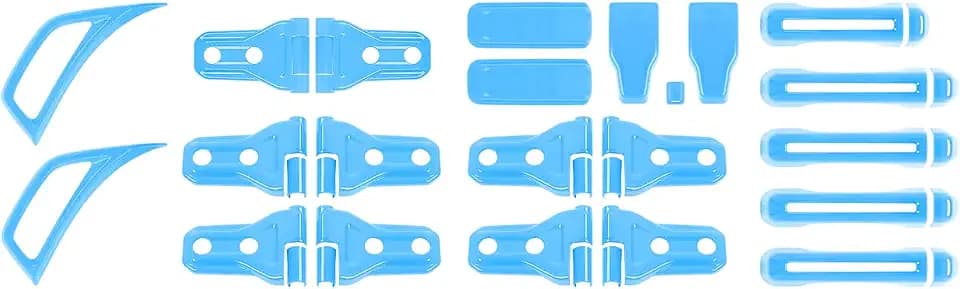 22PCS Full Set Exterior Trim Kit Fit for 2018-2026 Jeep Wrangler JL JLU 2/4 Doors, Door Hood Hinge Cover Door Handle Side Vent Tailgate Window Hinge,Not Fit for 2026 JL JLU Willys(Light Blue)