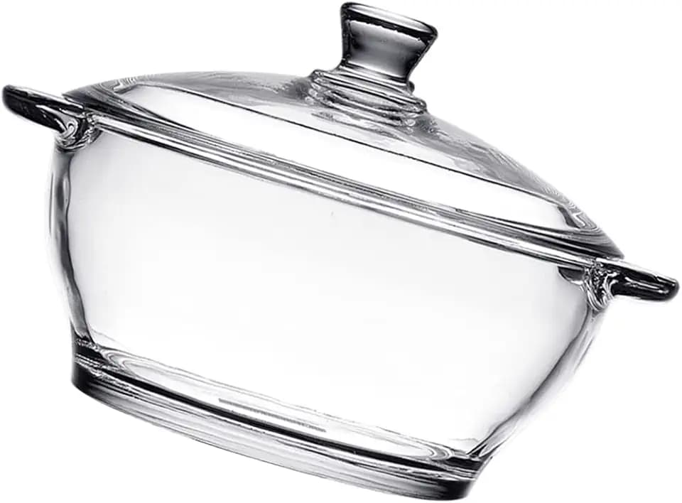 Angoily Glastopf Mit Deckel, 1300ml Glaskochtopf, Klare Töpfe Zum Kochen, Hitzebeständiger Kochtopf Und Pfanne Aus Klarglas Mit Deckel Zum Kochen Von Nudeln, Suppe, Milch Und Salat, Kochtopf Aus Klar