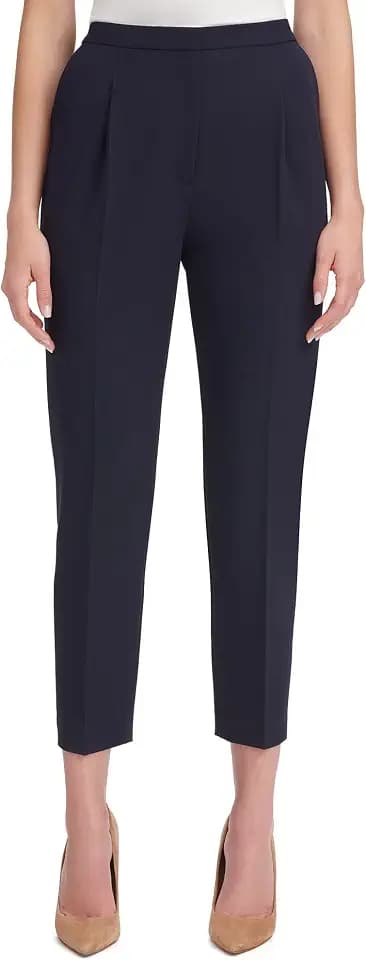 Tommy Hilfiger Women's High Waisted Straight Leg Troser Pant
