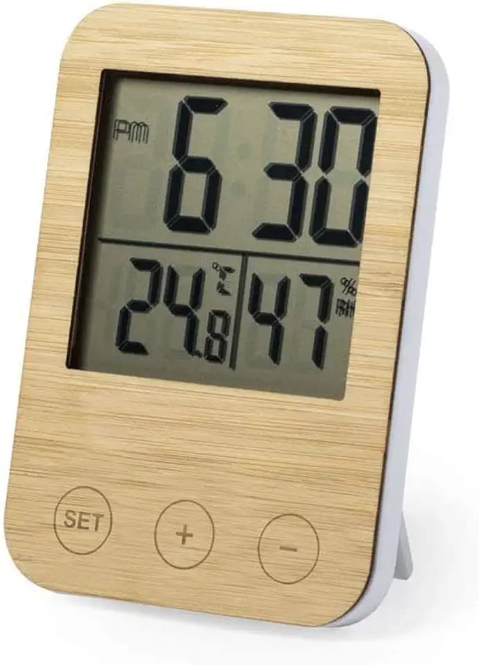 Wetterstation - Thermometer - Hygrometer - Bambusholz - Geschenk