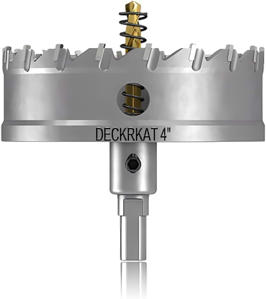 4" TCT Hole Saw for Hard Metal, Heavy Duty 100mm Tungsten Carbide Tipped Hole Cutter with Spring-Loaded Pilot Drill Bit for Stainless Steel, Metal, Iron, and Plastic