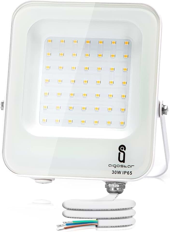 Aigostar Outdoor LED Flutlicht 30W 2700LM LED Flutlicht,IP65 Wasserdichtes Sicherheitslicht,Naturweiß 4000K LED Flutlicht für Garten,Terrasse,Garage,Park,etc