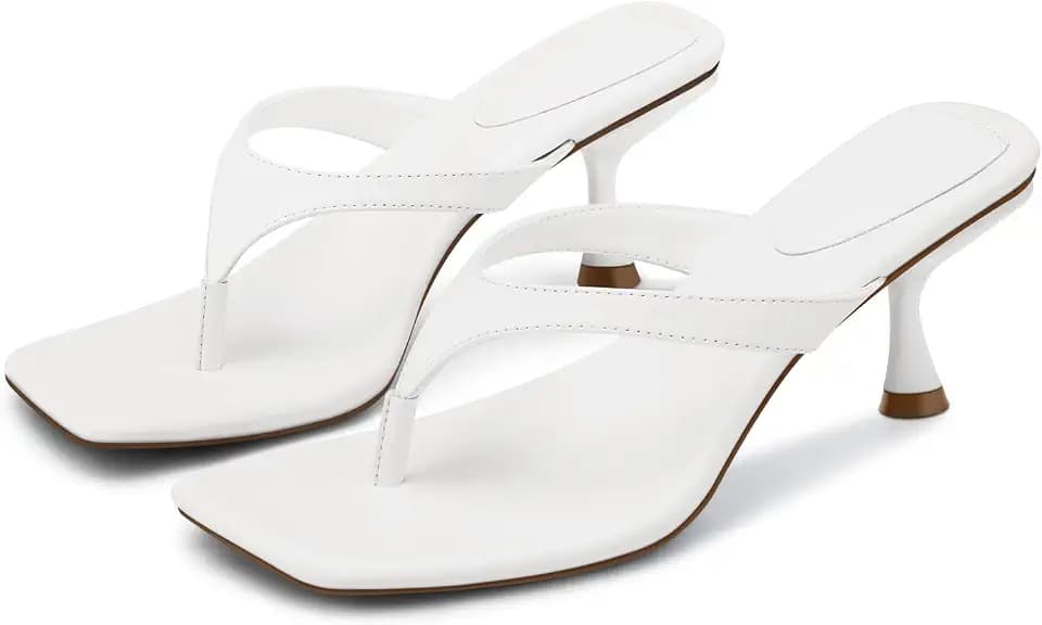CELLENZ Women Kitten Heels Sandals: 2.5 Inch Heeled Flip Flop