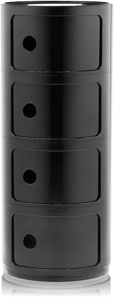 Kartell Componibili, 4 Elements, Schwarz, Runde Basis